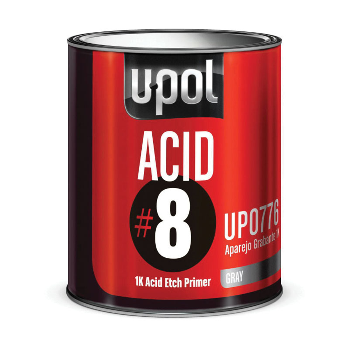 U Pol Products UP0776 Fast Drying 1K Acid Etch Primer, 1 L Tin, Gray, 10 to 20 min Curing, Fast Drying