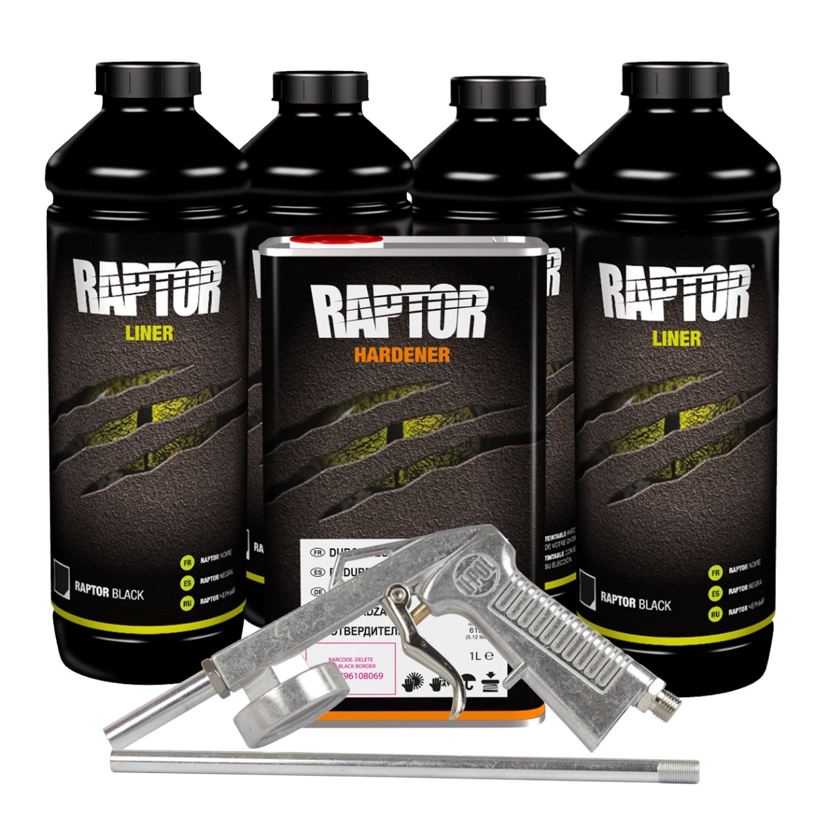 U Pol Products 0820VG Low VOC Raptor Kit, 1 gal, Black, 125 sq-ft Coverage