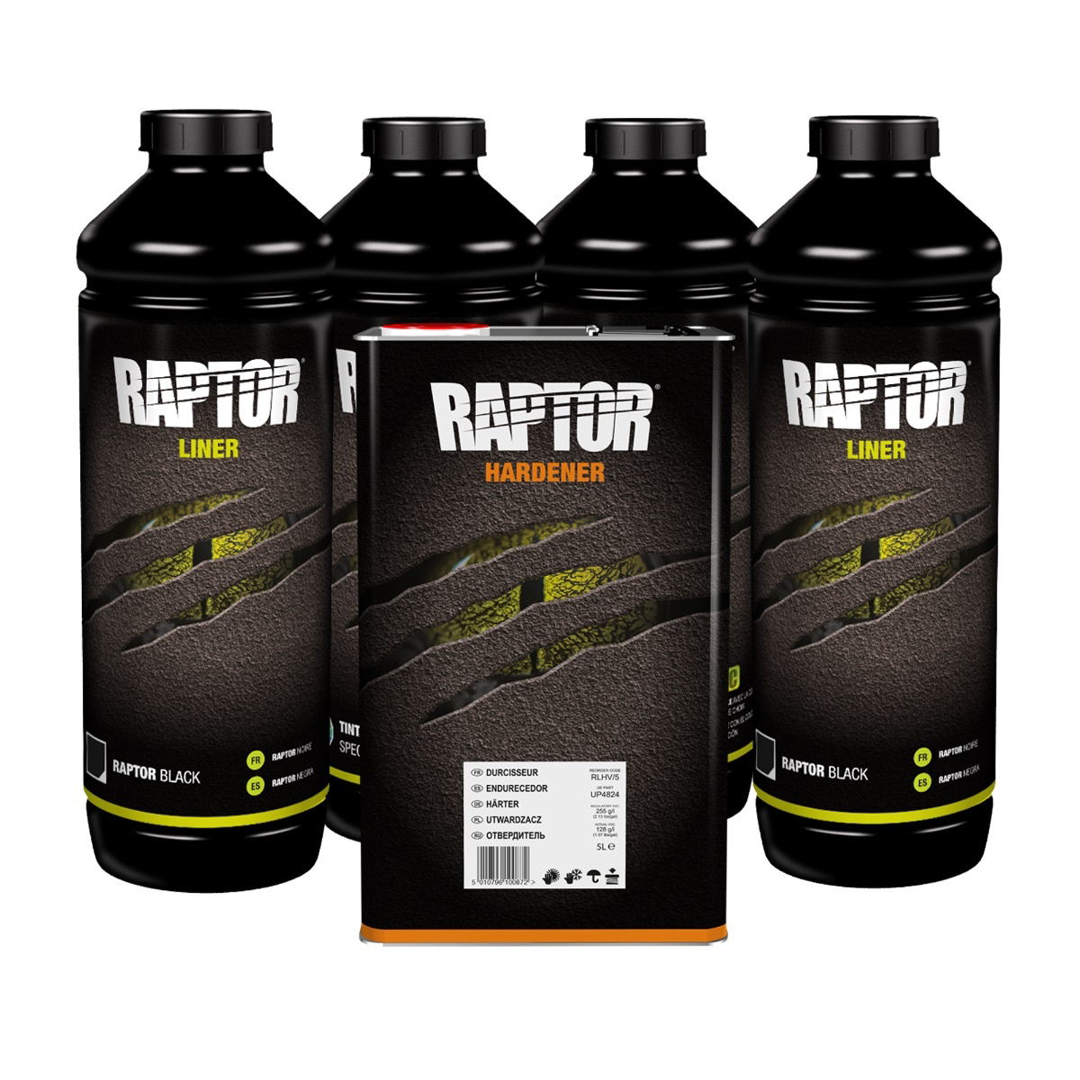 U Pol Products RAPTOR UP0820V Low VOC Raptor Kit, Black, 3:1 Mixing, 125 sq-ft Coverage