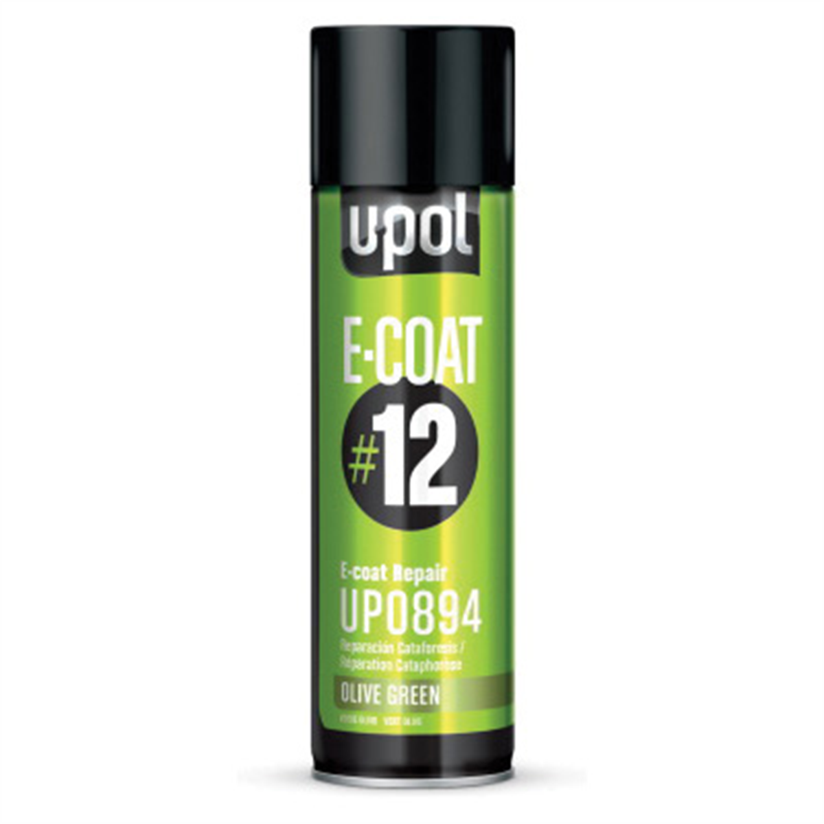 U Pol Products E-COAT#12 UP0890 Repair Aerosol, 450 mL Aerosol Can, Black, 59 sq-ft Coverage