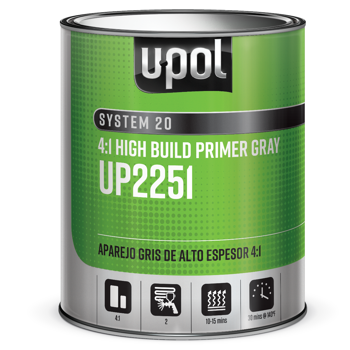 U Pol Products SYSTEM 20 National Rule 4:1 High Build Primer - 1 Liter Tin - Gray