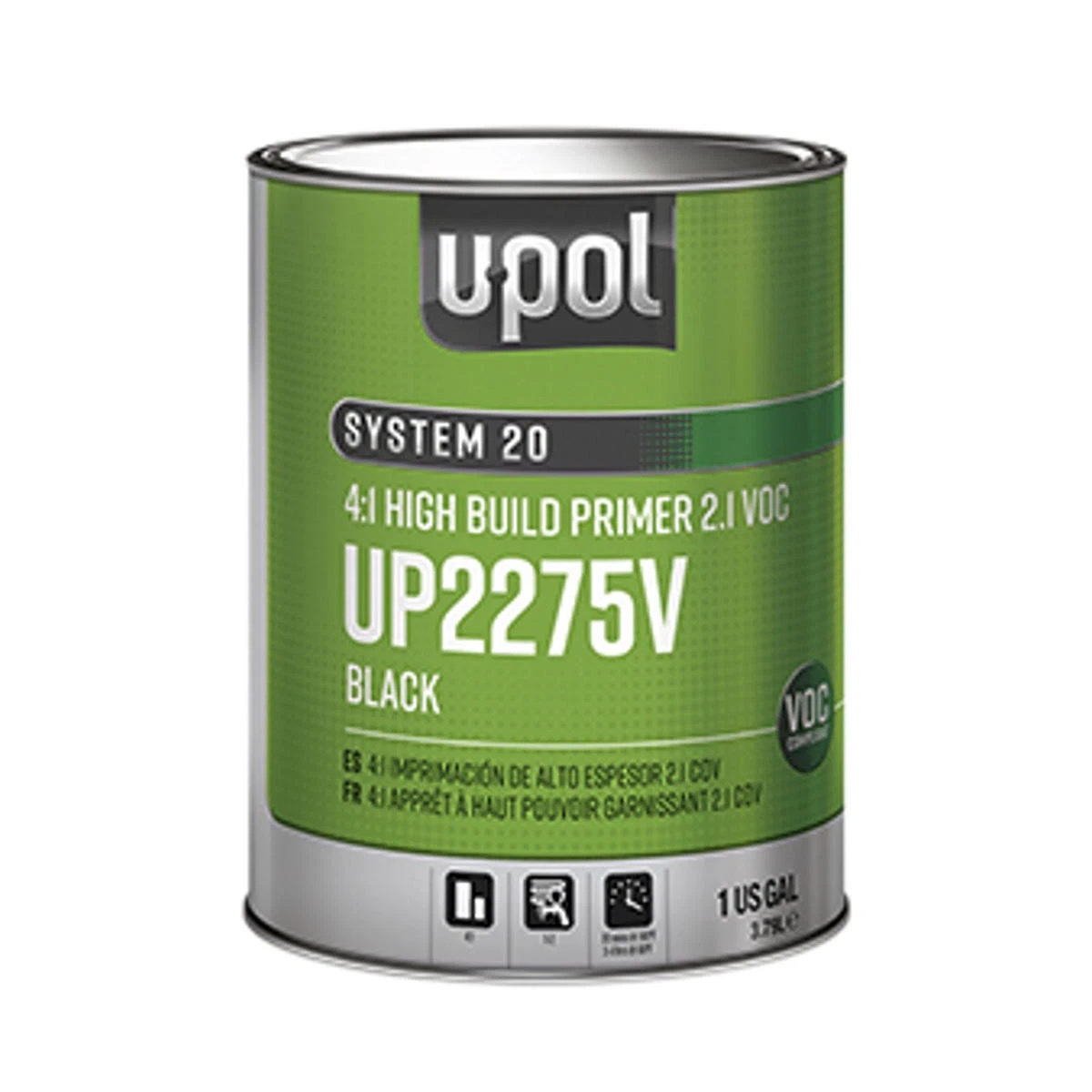 U Pol Products 2275V High VOC National Rule High Build Primer, 1 gallon Tin 4:1 Mixing - Black