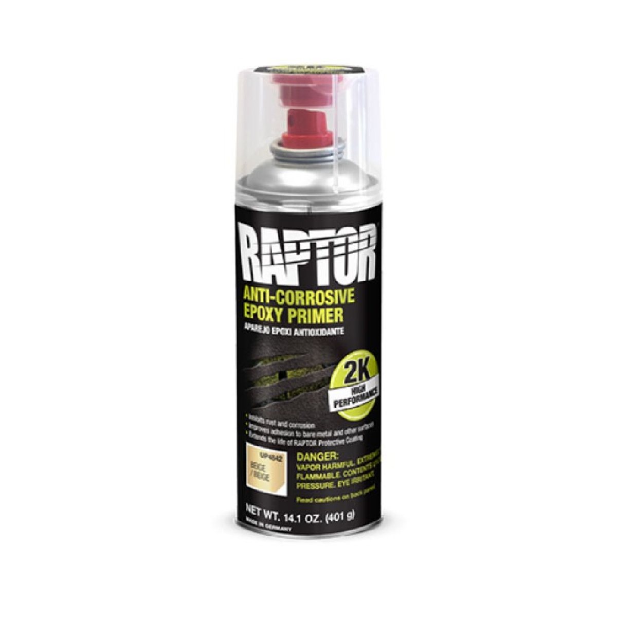 U Pol Products RAPTOR UP4842 2K Anti-Corrosive Epoxy Primer Aerosol - 14.1 oz Can - Beige