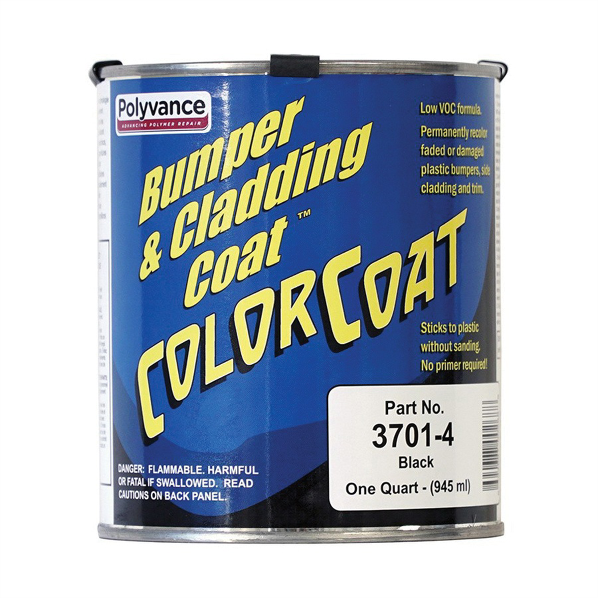 Urethane Supply Co. Polyvance Bumper & Cladding Coat 3701-4 3700 Series Color Coat, 1 qt, Pourable Liquid, Black