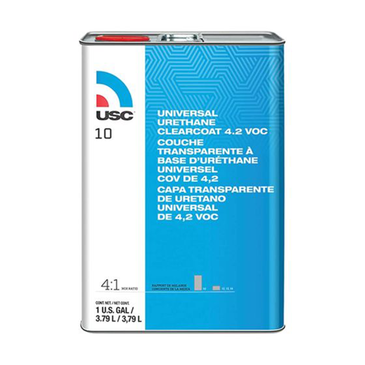 US Chemical 10-1 10 Universal High-Build Urethane Clear Coat, 1 gal, 4:1 Mixing