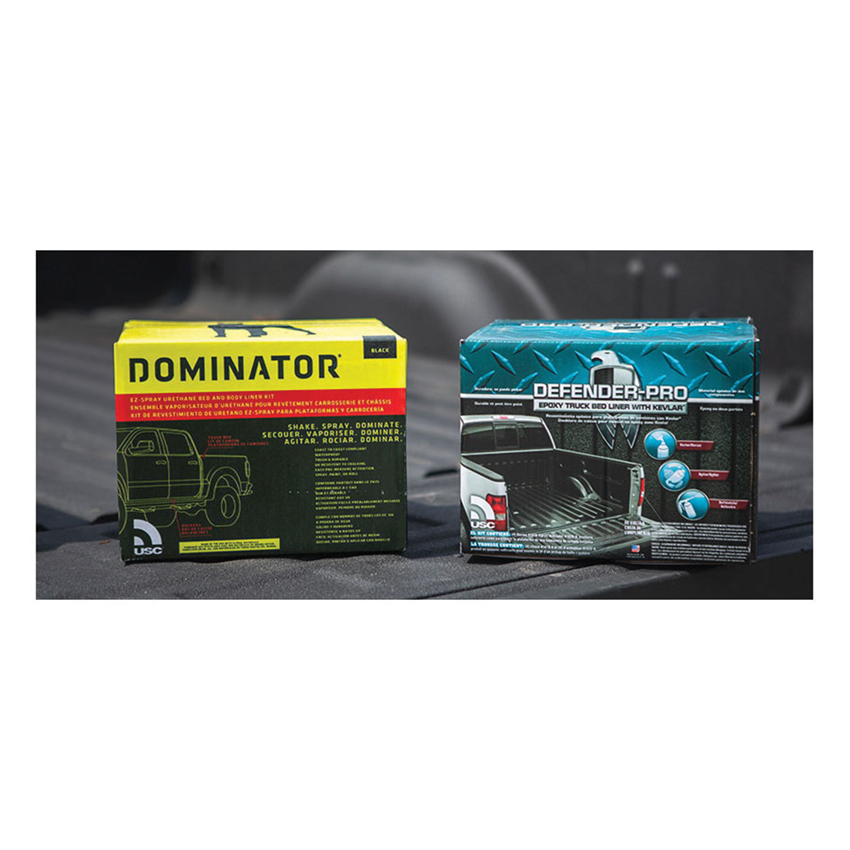 US Chemical DOMINATOR 2000-2 Urethane Truck Bed Liner Kit, Black, 1:1 Mixing, 135 sq-ft at 5 mil Coverage