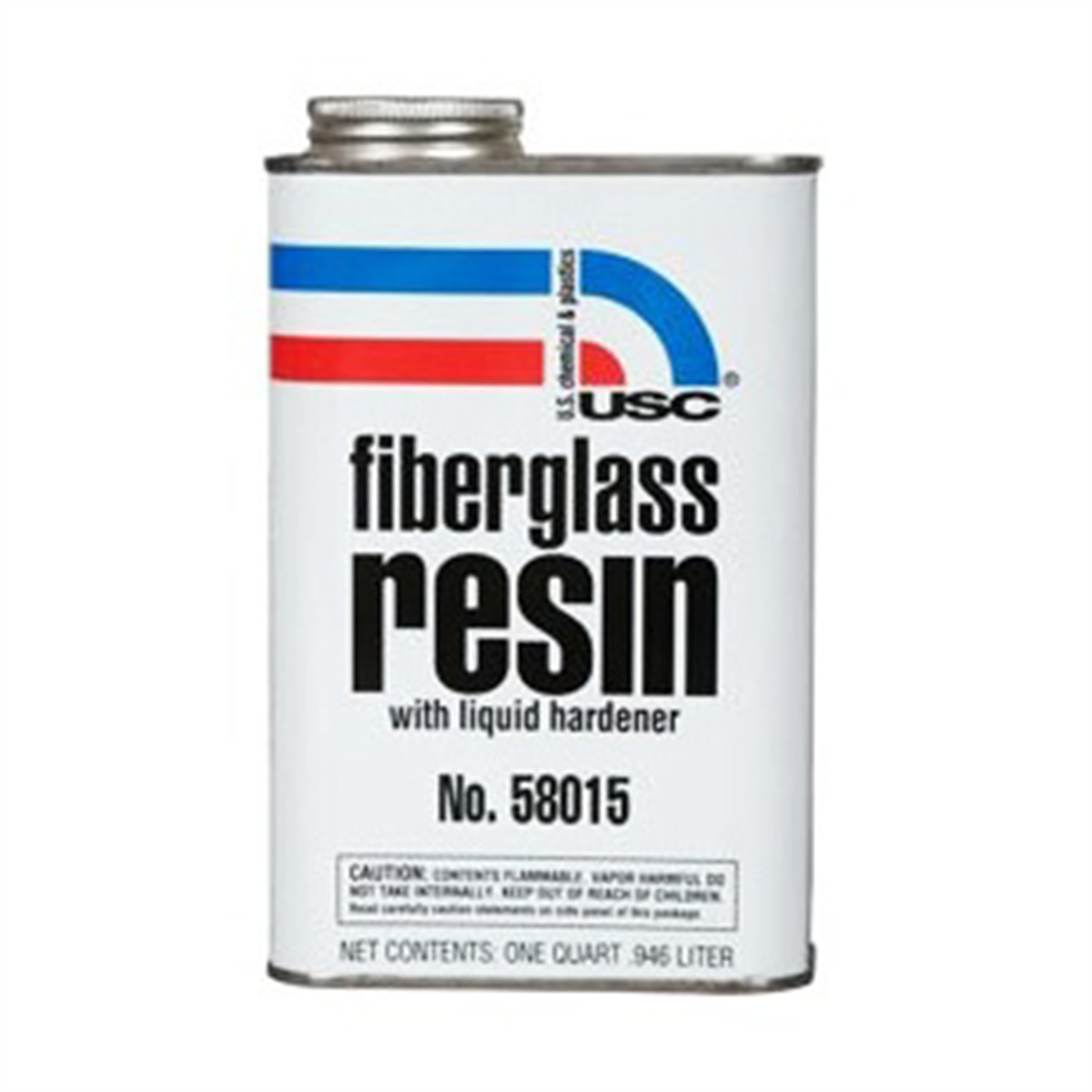 US Chemical 58015 Fiberglass Resin, 1 qt, Amber, Liquid