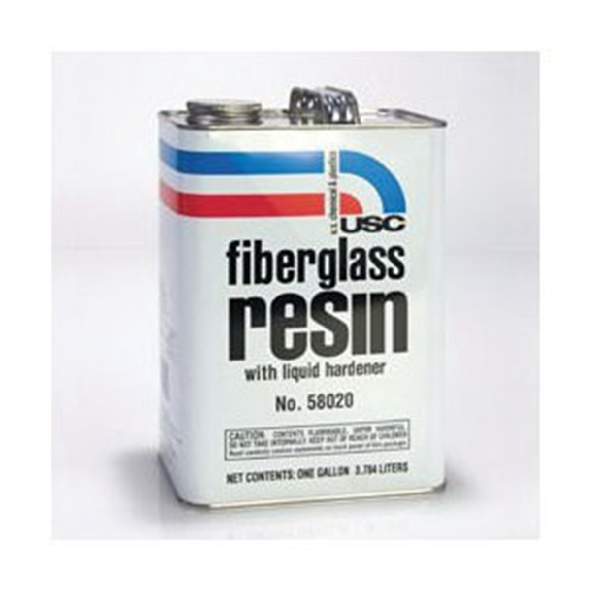 US Chemical 58020 Fiberglass Resin, 1 gal Can, Amber, Liquid