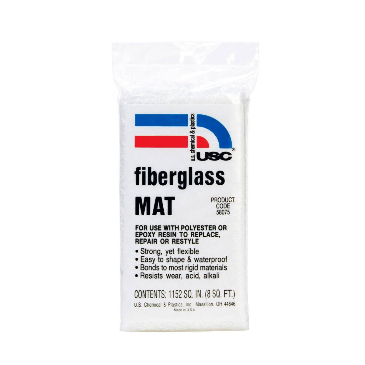US Chemical 58075 Fiberglass Mat, 8 sq-ft