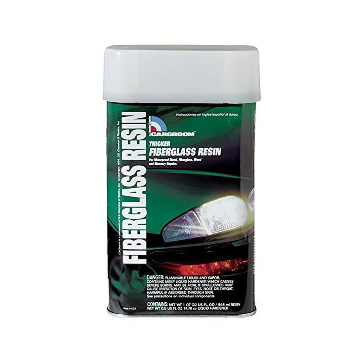 US Chemical CarGroom 77071 Fiberglass Resin, 1 qt, Amber, Liquid