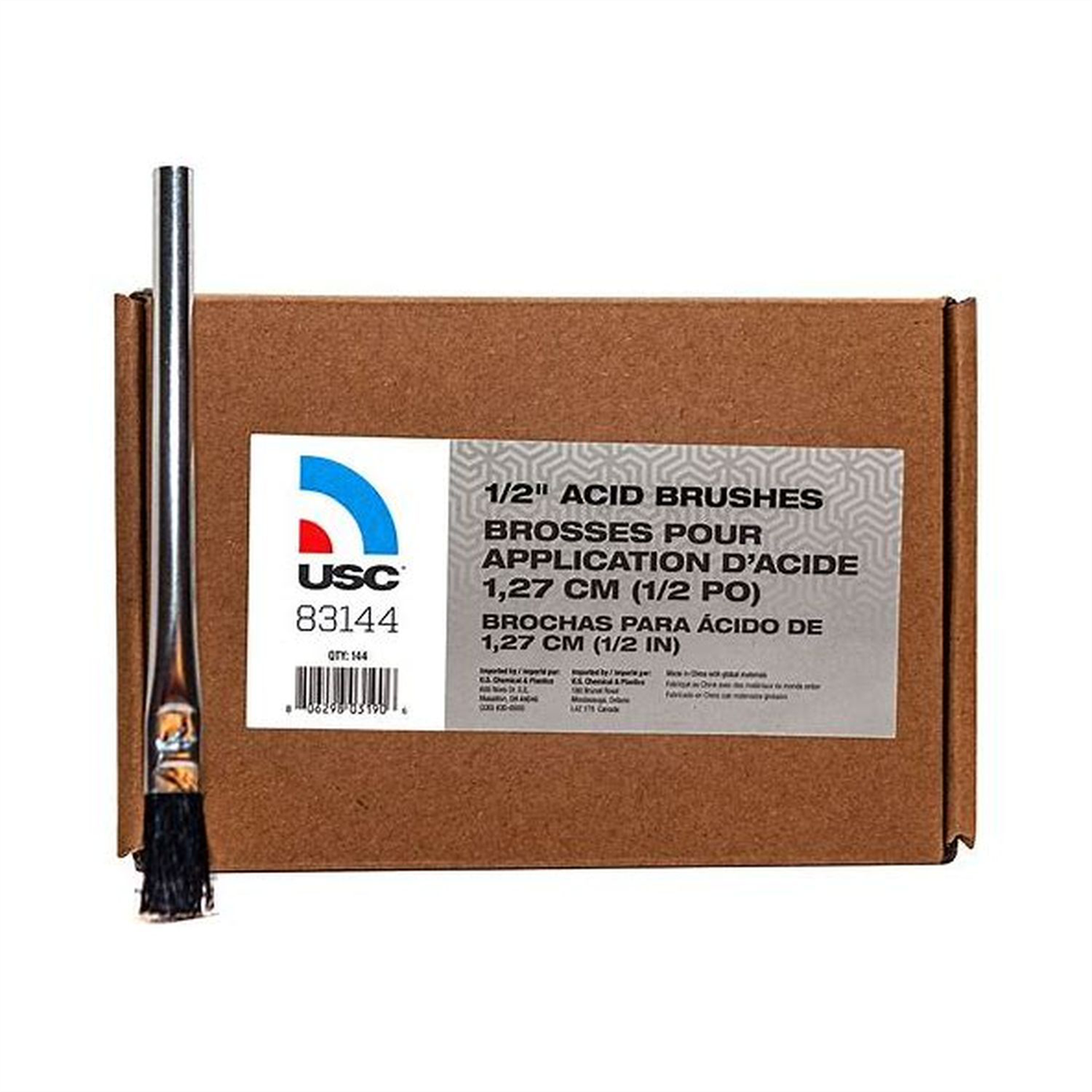 US Chemical 83144 Acid Brush, 6 in L, #2 Brush