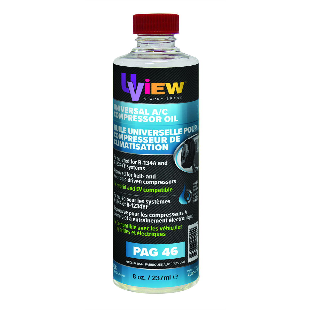 UVIEW Universal PAG 46 A/C Oil - 8 oz Bottle
