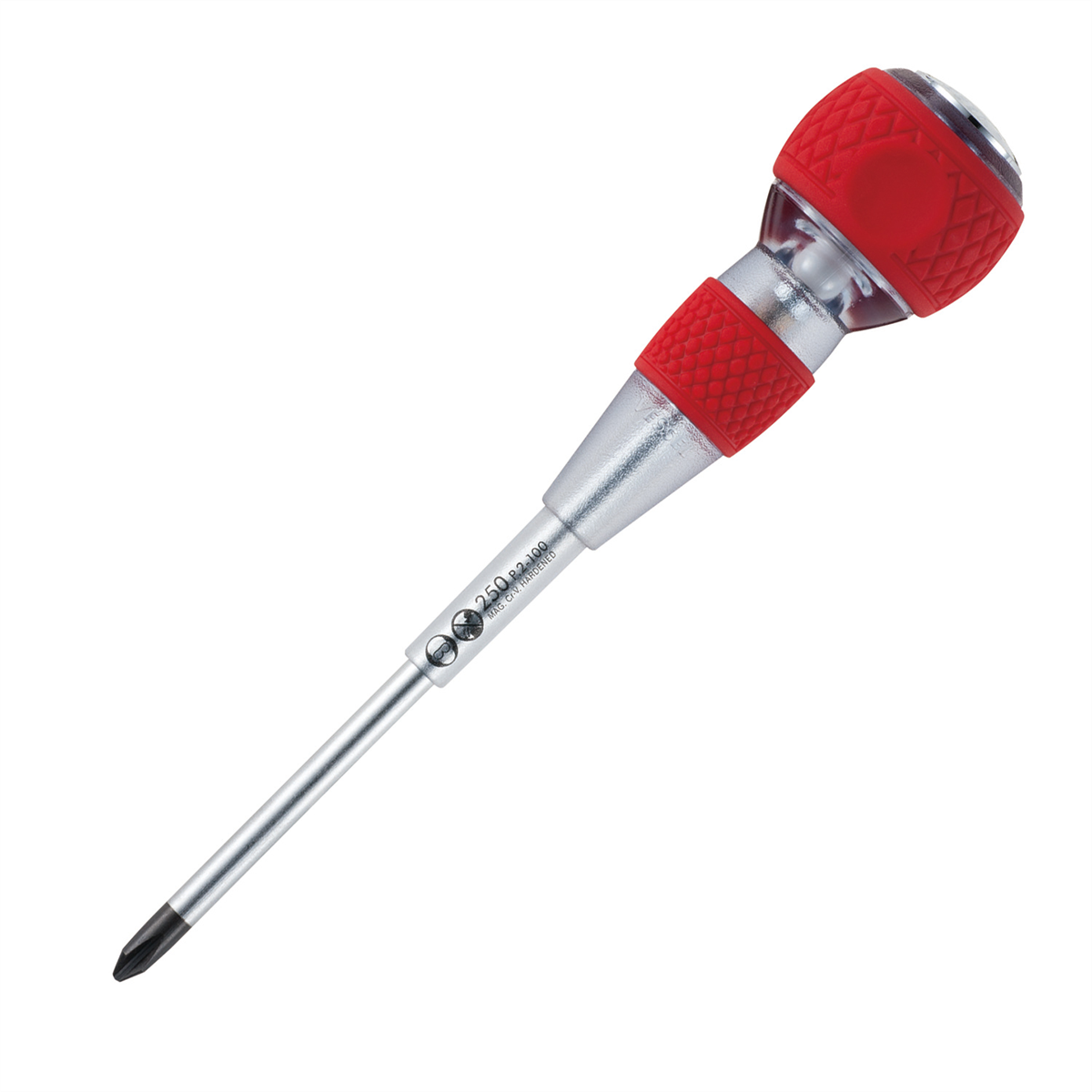 Vessel Tools No.250 Ball Grip Tang-Thru Screwdriver w/Ceramic Ball PH2x100