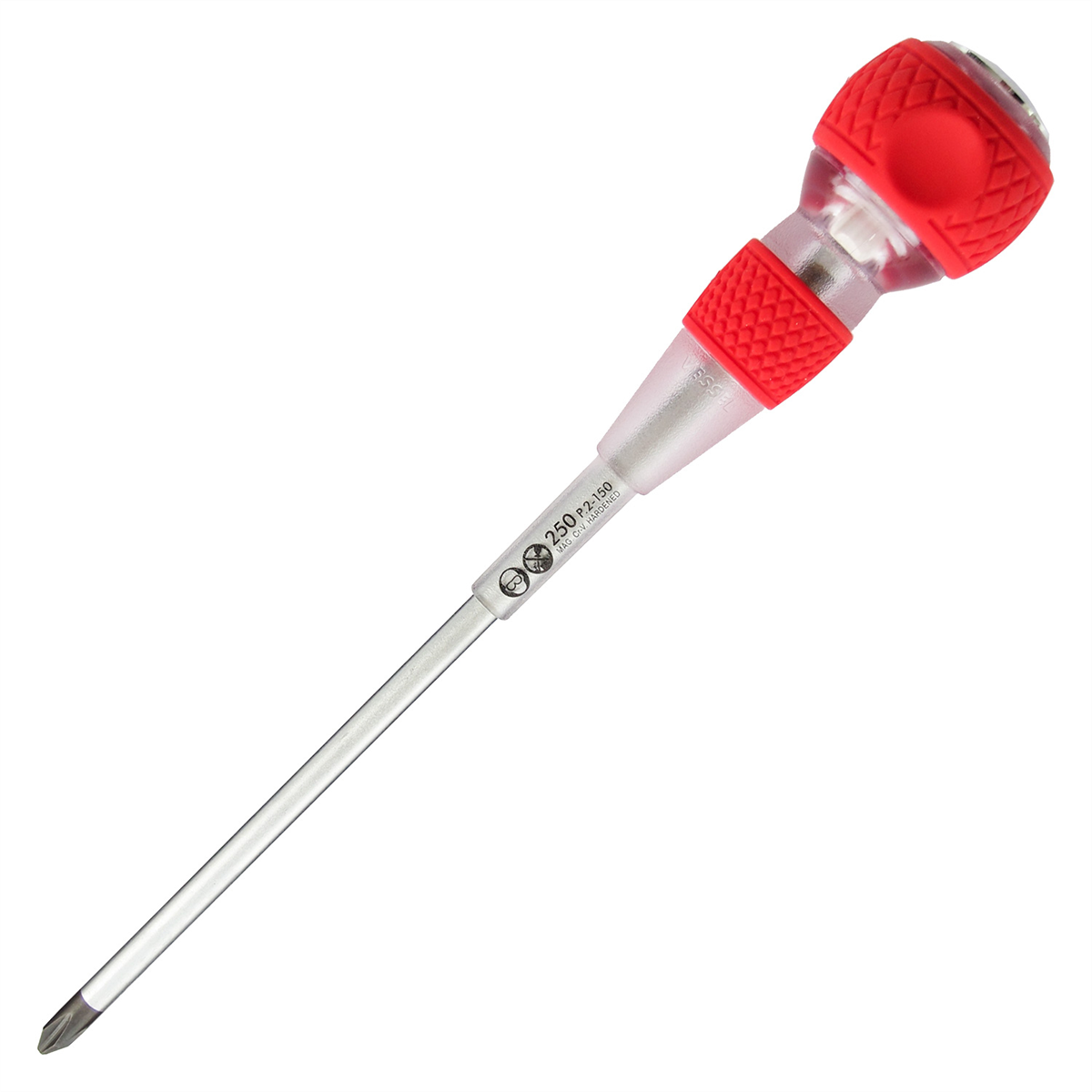 Vessel Tools No.250 Ball Grip Tang-Thru Screwdriver w/Ceramic Ball PH2x150