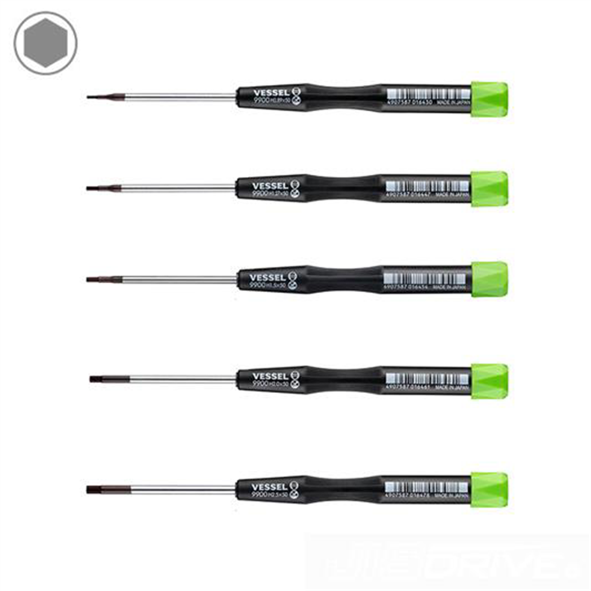 Vessel Tools Micro Screwdrivers Set (Hex 5pcs)