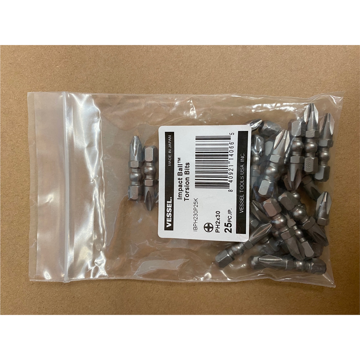 Vessel Tools IMPACT BALL Torsion Bit (2 x 90mm, 10pcs.)