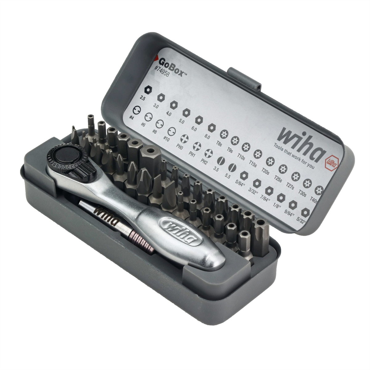 Wiha Tools 32 Piece GoBox Security Bit Set with Mini Ratchet