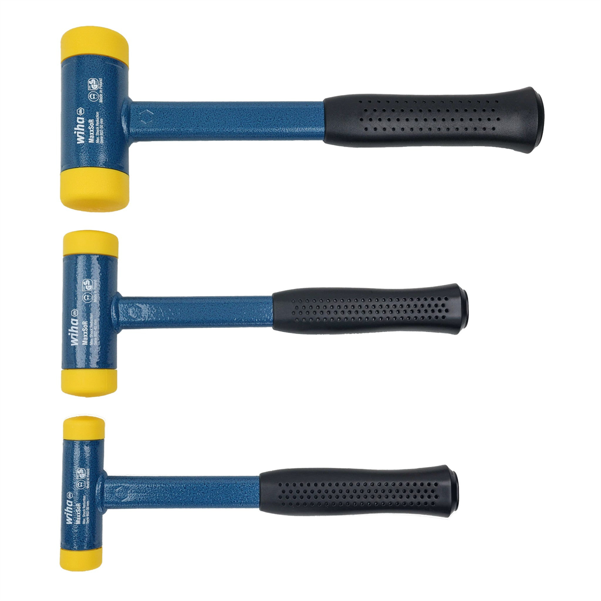 Wiha Tools 3 Piece Dead Blow Hammer Set - 30mm, 40mm, and 50mm