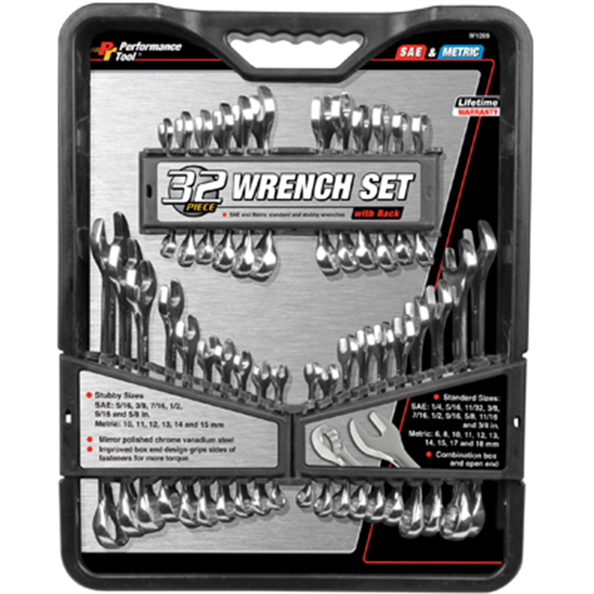 Wilmar Corp. / Performance Tool 32 Piece Sae And Metric Wrench Set