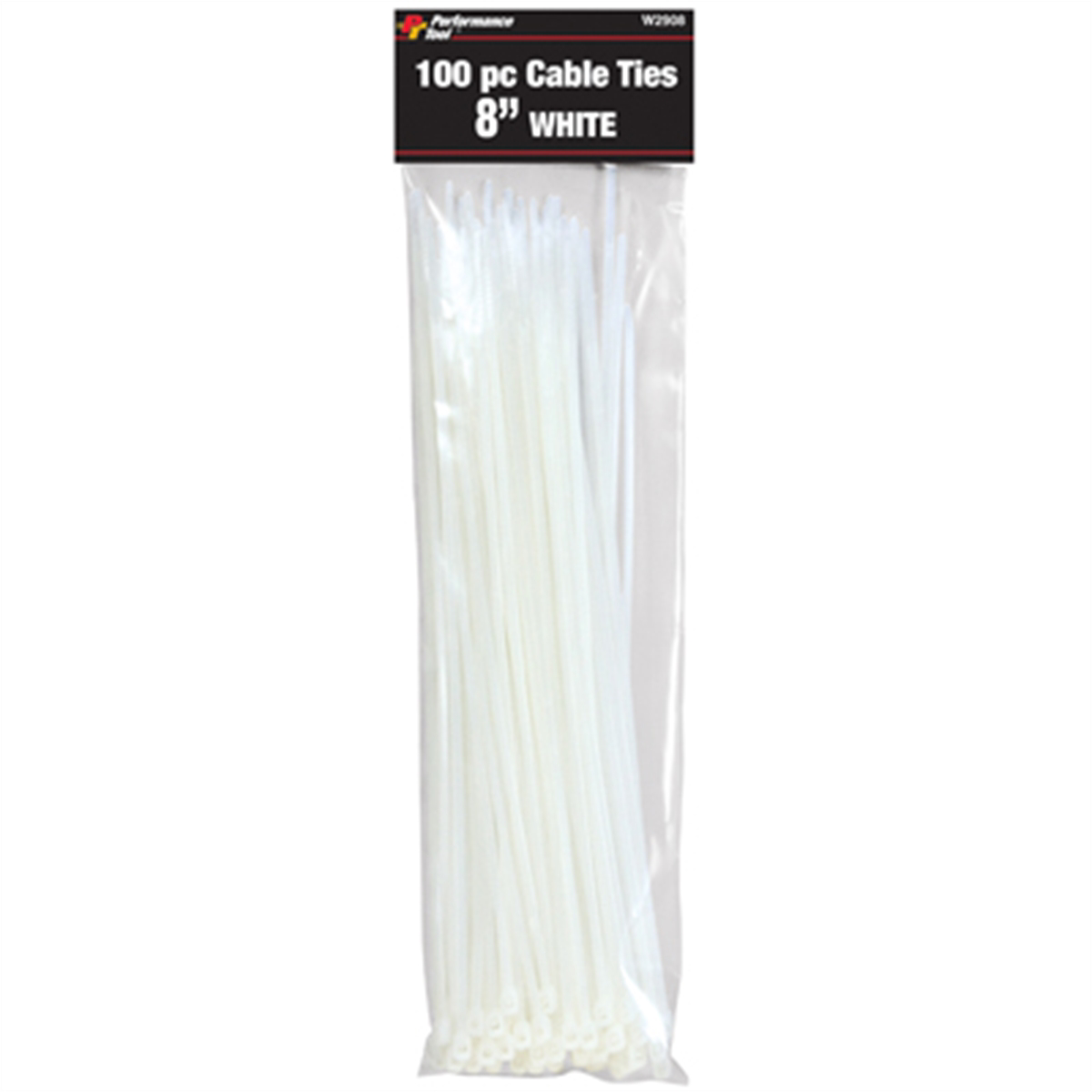 Wilmar Corp. / Performance Tool 100 Piece 8" White Cable Ties Uv/40 Lb.