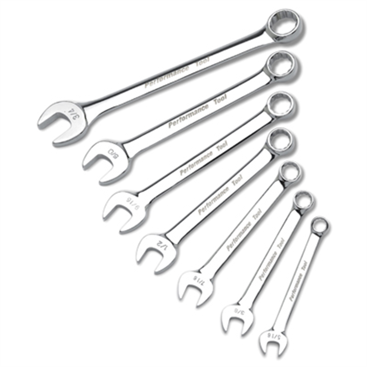 Wilmar Corp. / Performance Tool 7 Piece Sae Polished Combo Wrench Set