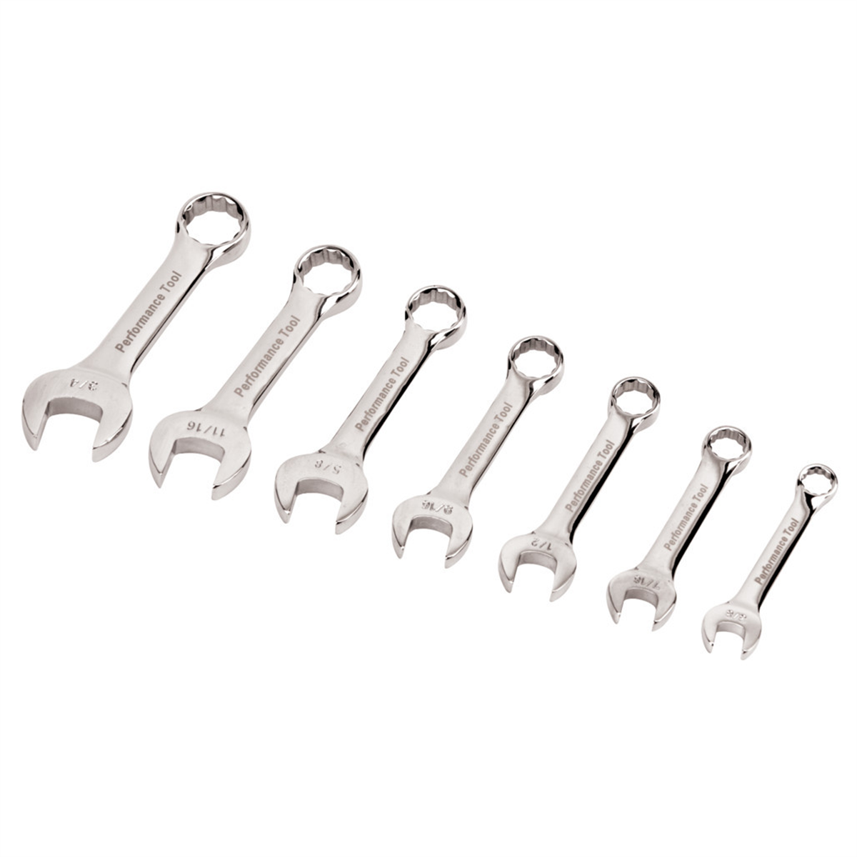 Wilmar Corp. / Performance Tool 7 Piece SAE Stubby Wrench Set
