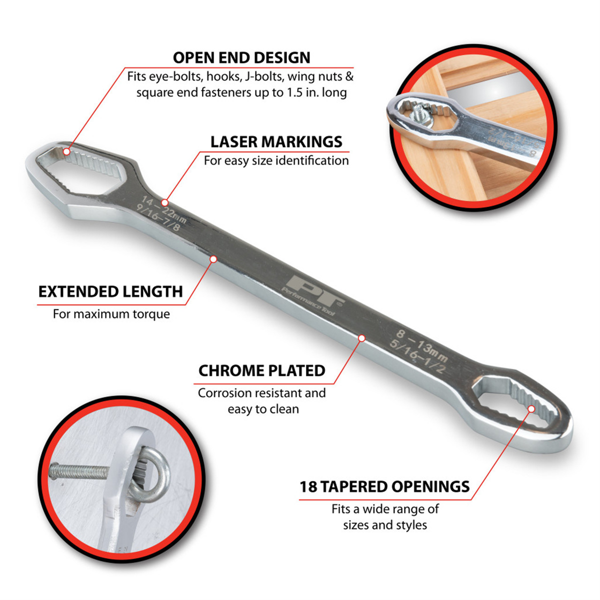 Wilmar Corp. / Performance Tool 11" Universal Double Box Wrench
