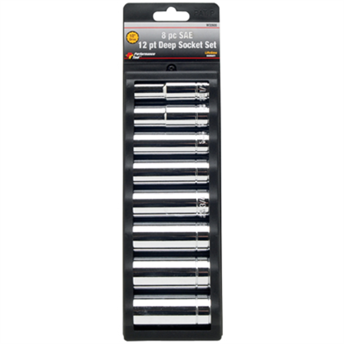 Wilmar Corp. / Performance Tool 8 Piece 1/2" Drive 12pt Sae Deep Socket Set