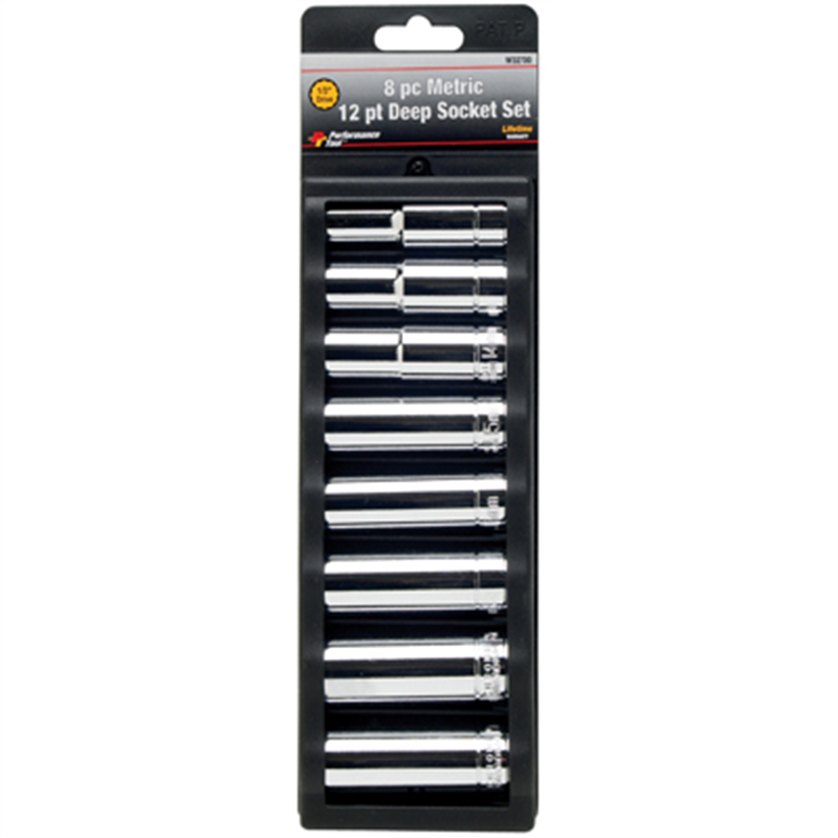 Wilmar Corp. / Performance Tool 8 Piece 1/2" Drive Metric Deep Socket Set