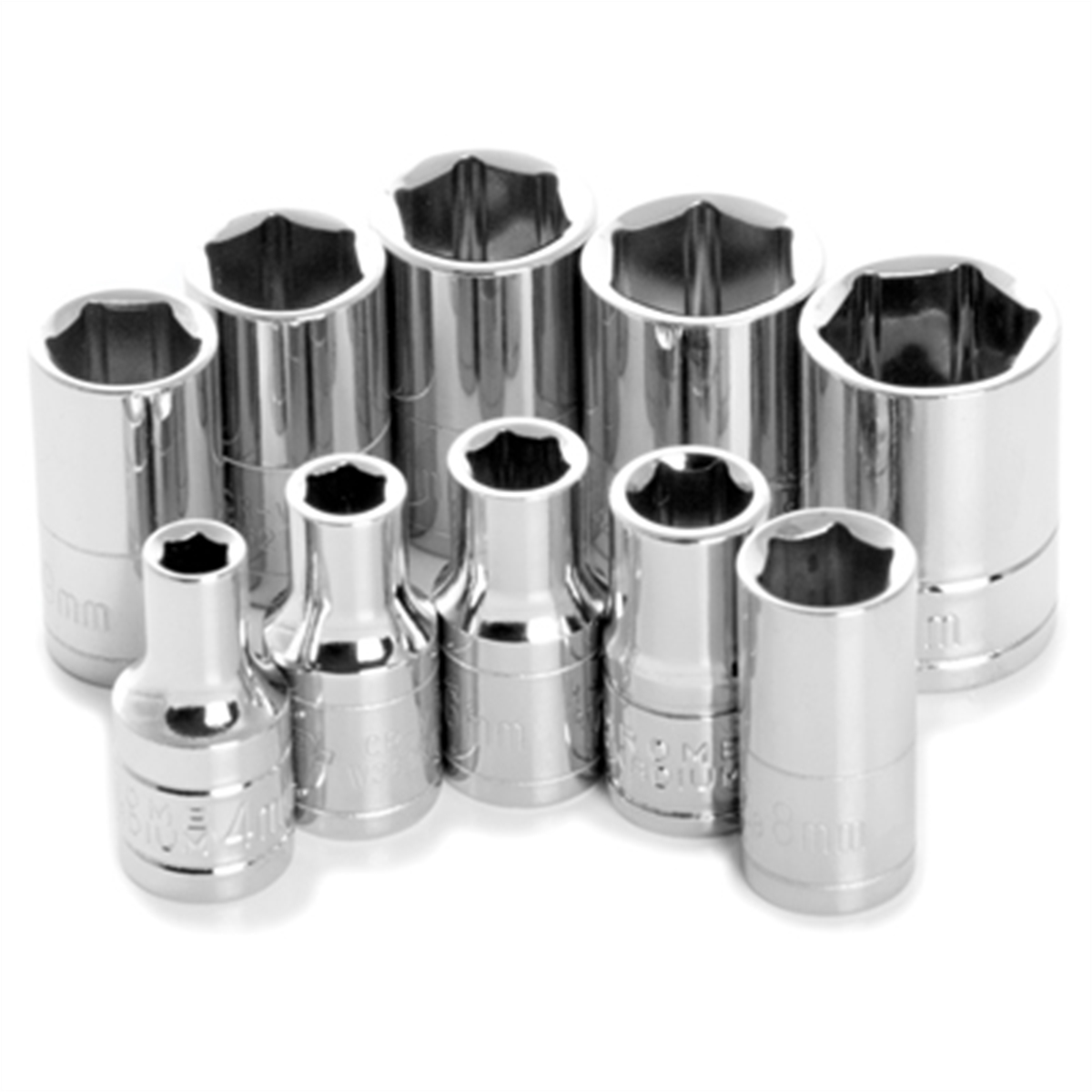 Wilmar Corp. / Performance Tool 10 Piece 1/4" Drive 6pt Metric Socket Set