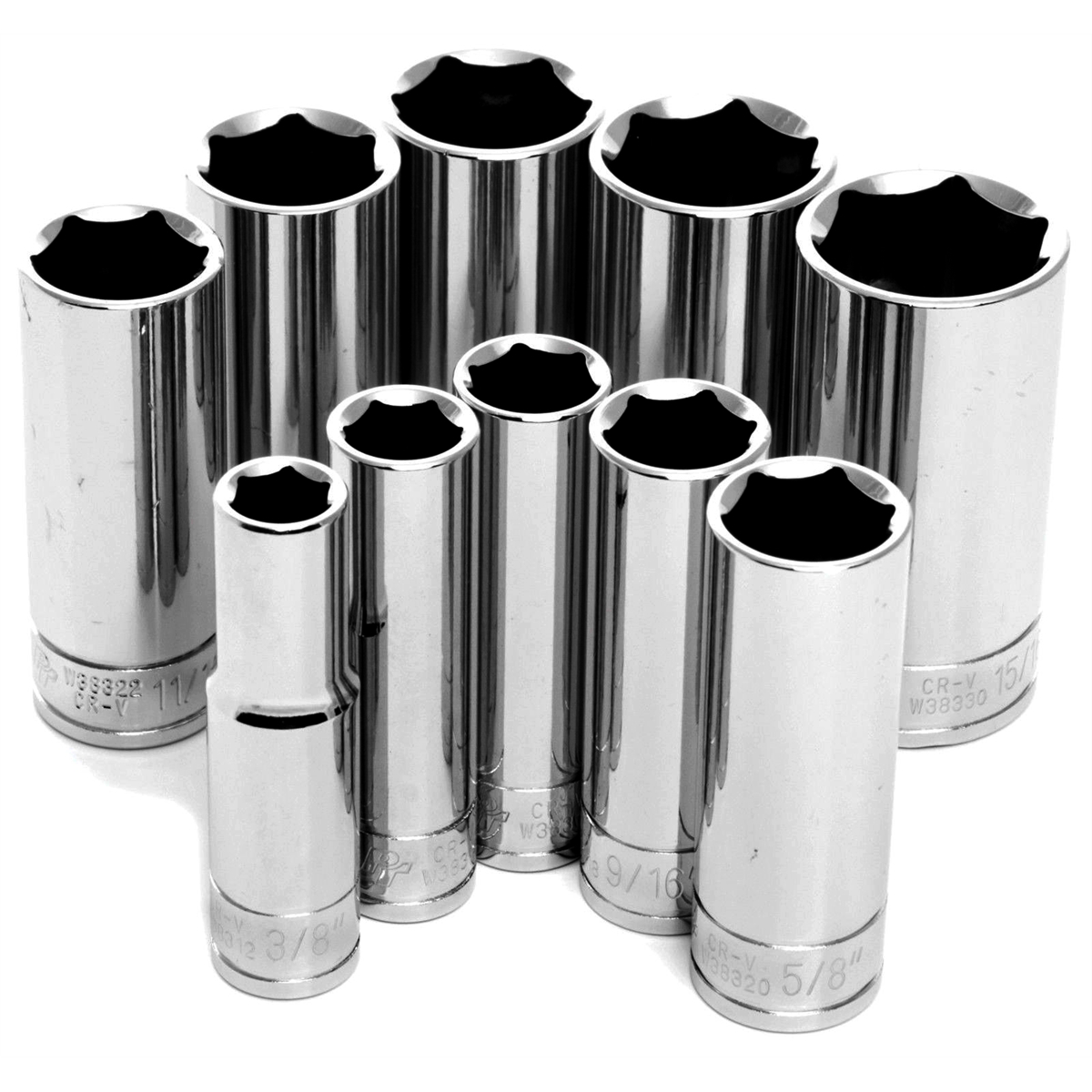 Wilmar Corp. / Performance Tool 10 Piece 3/8" Drive Sae Deep Socket Set