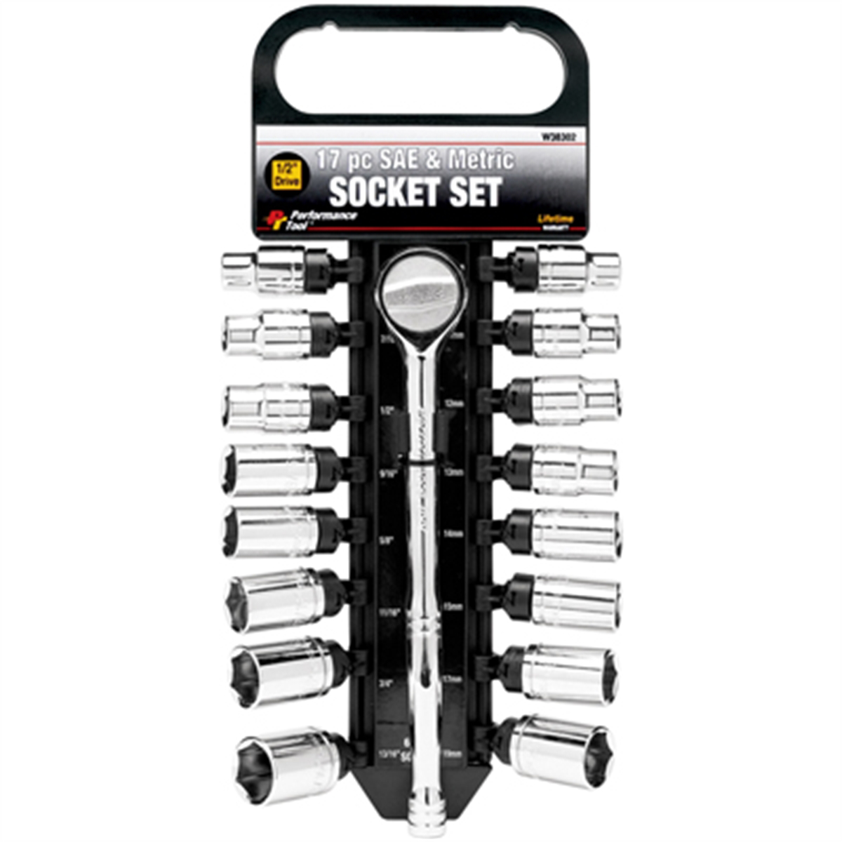 Wilmar Corp. / Performance Tool 17 Piece 1/2" Drive Socket Set
