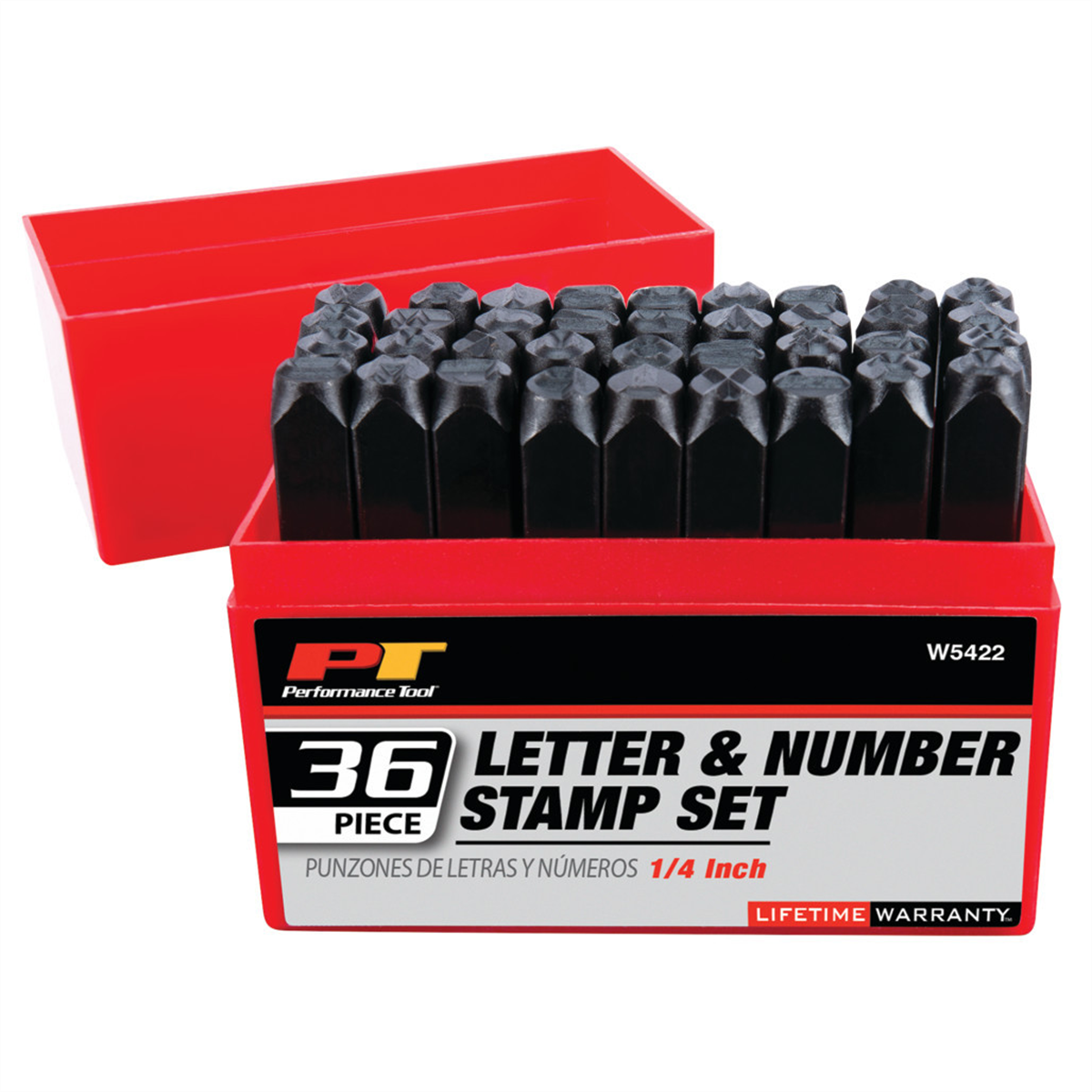 Wilmar Corp. / Performance Tool 1/4" Steel Letter/Number Stamp Set