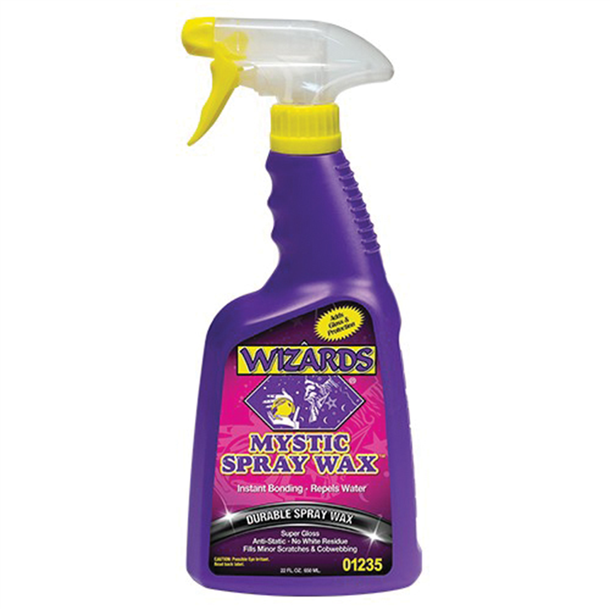 Wizards Products Mystic Spray Wax 01235 Slick Finish Detailer, 22 oz Spray Bottle, Off-White