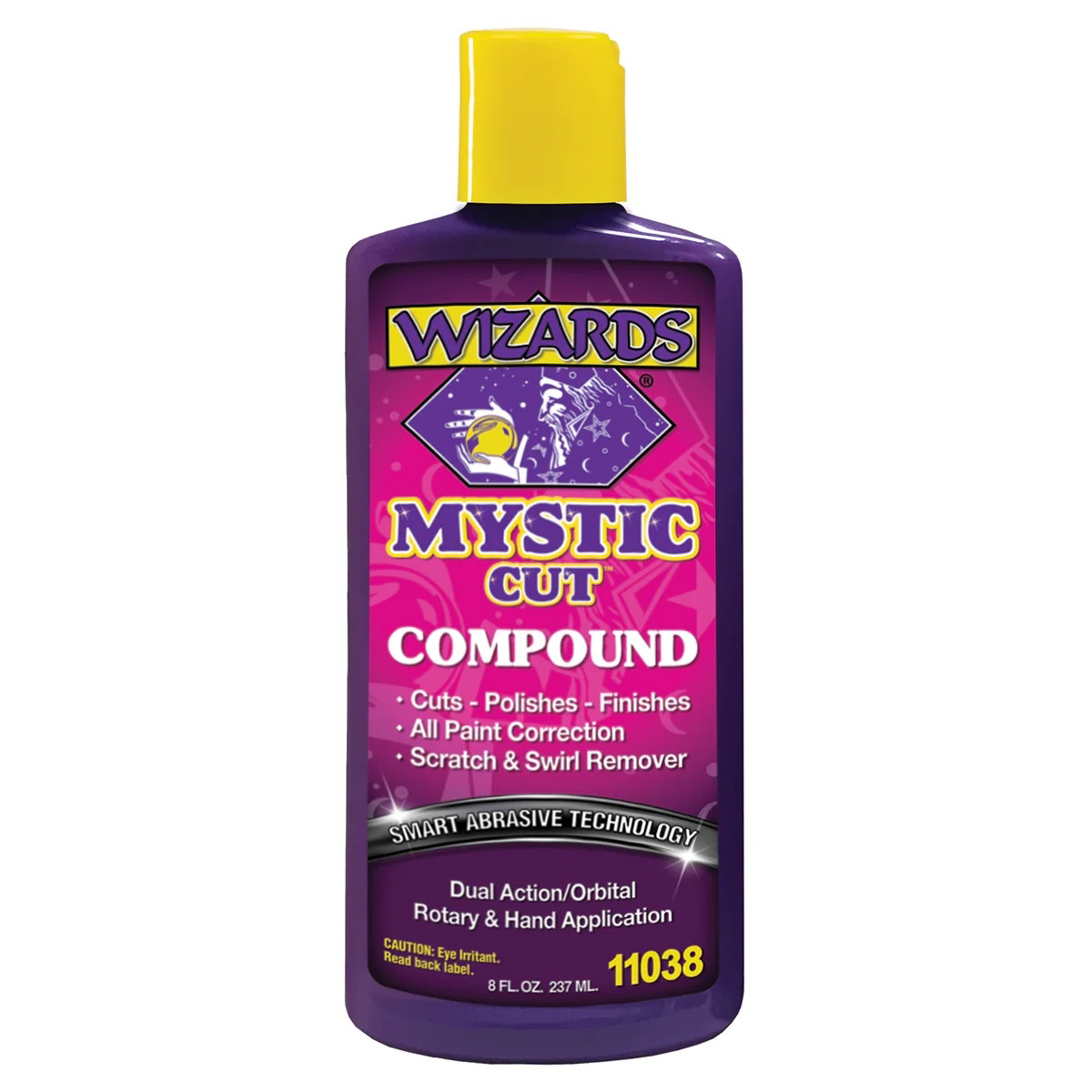 Wizards Products MYSTIC CUT 11038 Smart Abrasive Buffing Compound, 8 oz Bottle, Off-White, Liquid
