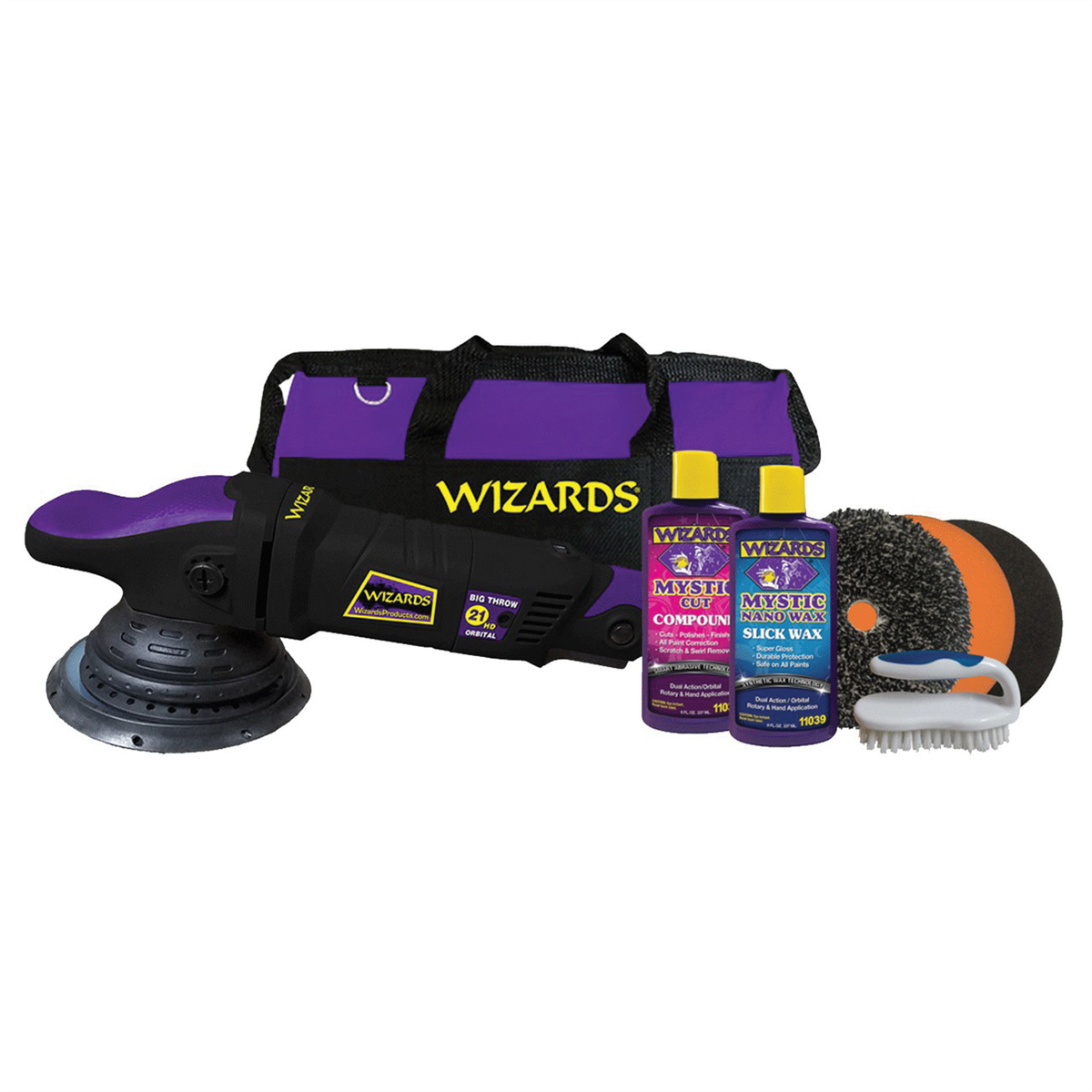 Wizards Products Wizards 12 HD DA21HDKIT Dual Action Big Throw Polisher and SSR Kit Combo, 6 in, 21 mm, 900 W, 7.5 A