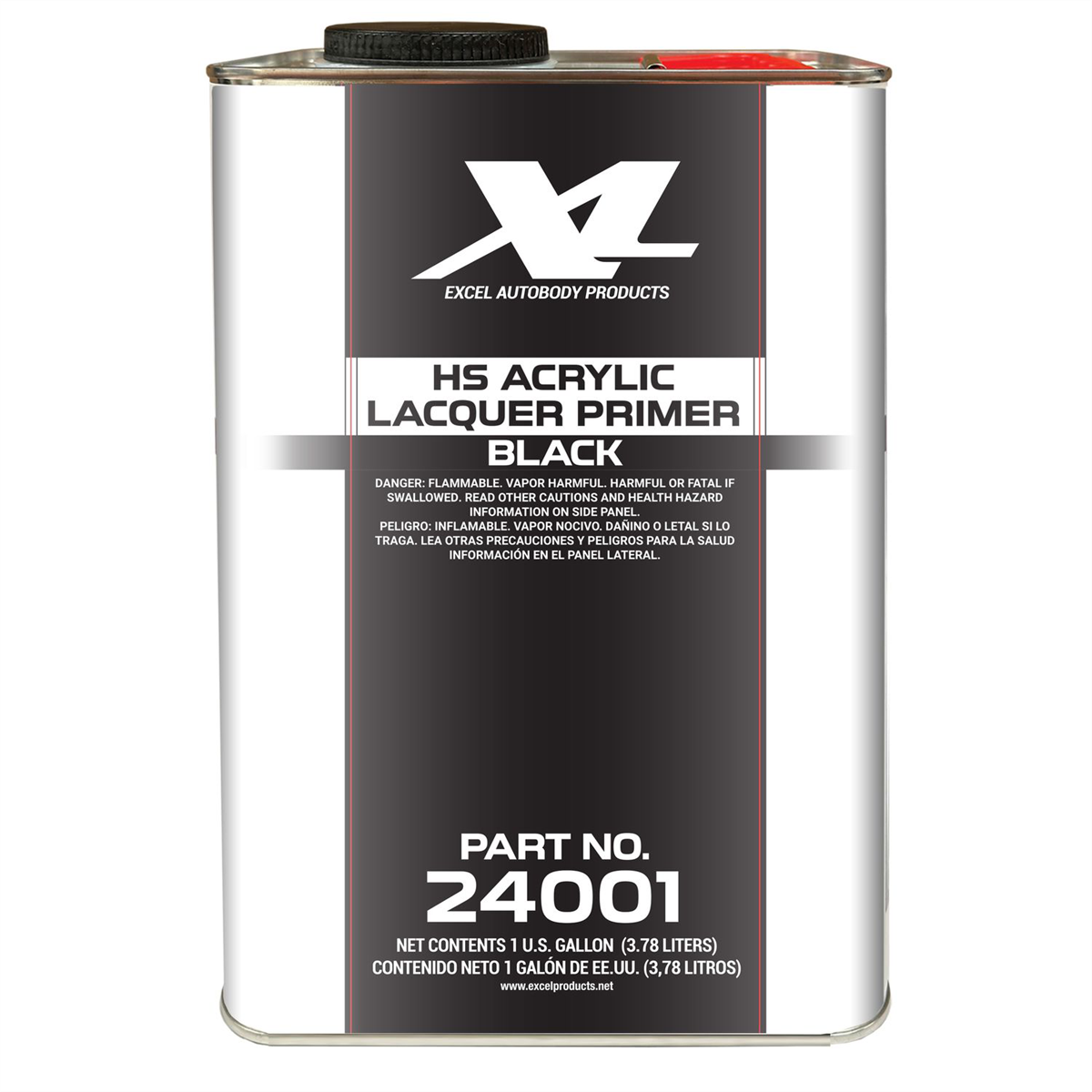 Excel Auto Body Products High Solids Acrylic Lacquer Primer-Black-GL